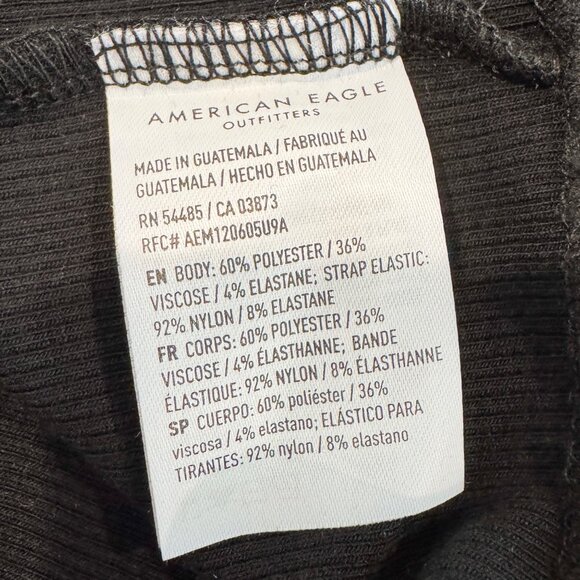 NWT American Eagle Bungee Strap Cropped Tank Top Basic Black AE Casual New Large - Picture 8 of 10